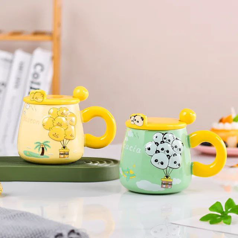 Чашка керамика с крышкой и ложкой