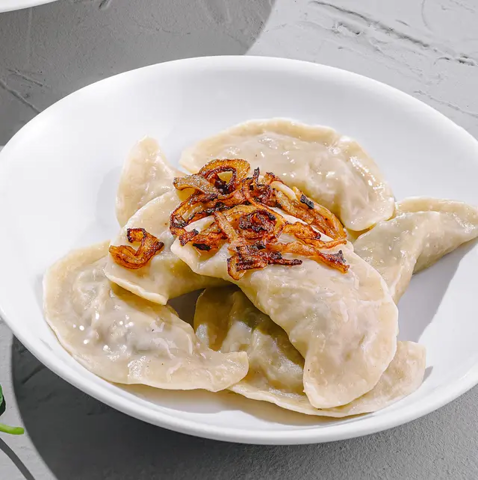 Домашние вареники с картошкой и грибами 380 гр.