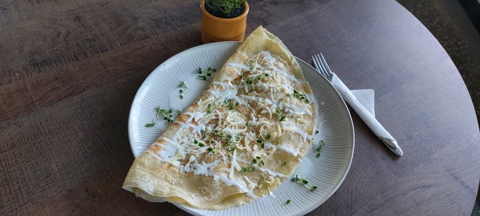 Блин с Курицей в сливочно-сырном соусе