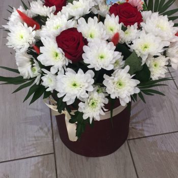 Хризантема с Розой в коробке